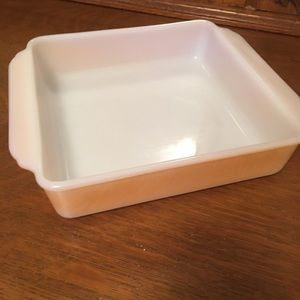 Fire King 8x8 vintage peach baking dish